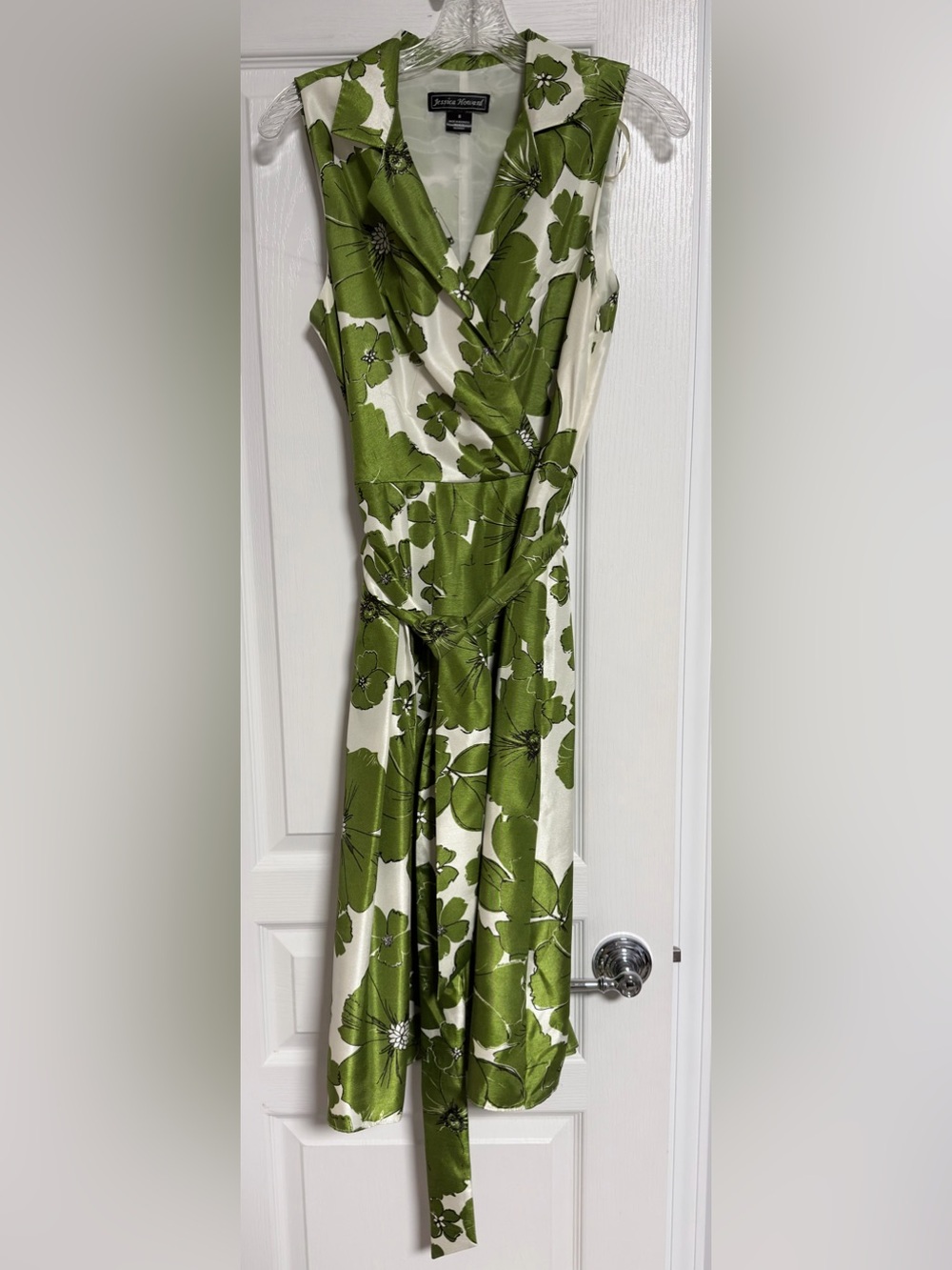 Jessica Howard Olive Green Floral Midi Dress